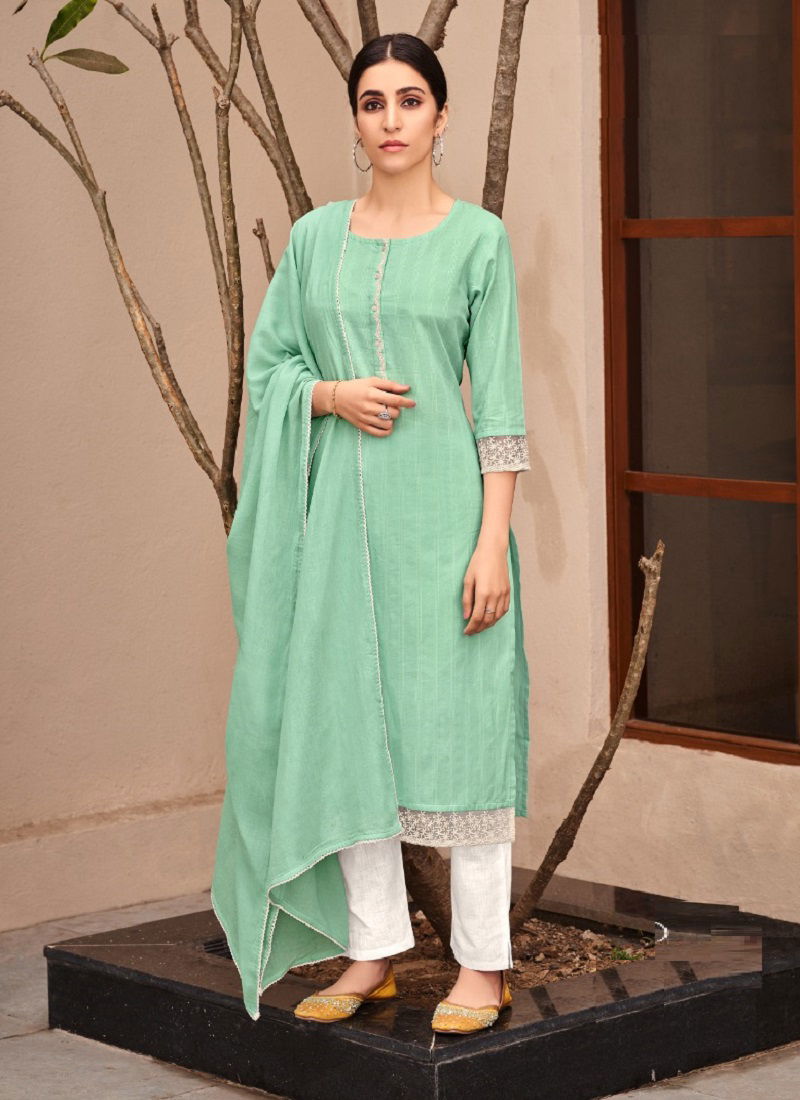 100 Miles Tanvee Wholesale Cotton Readymade Salwar Suits Catalog
